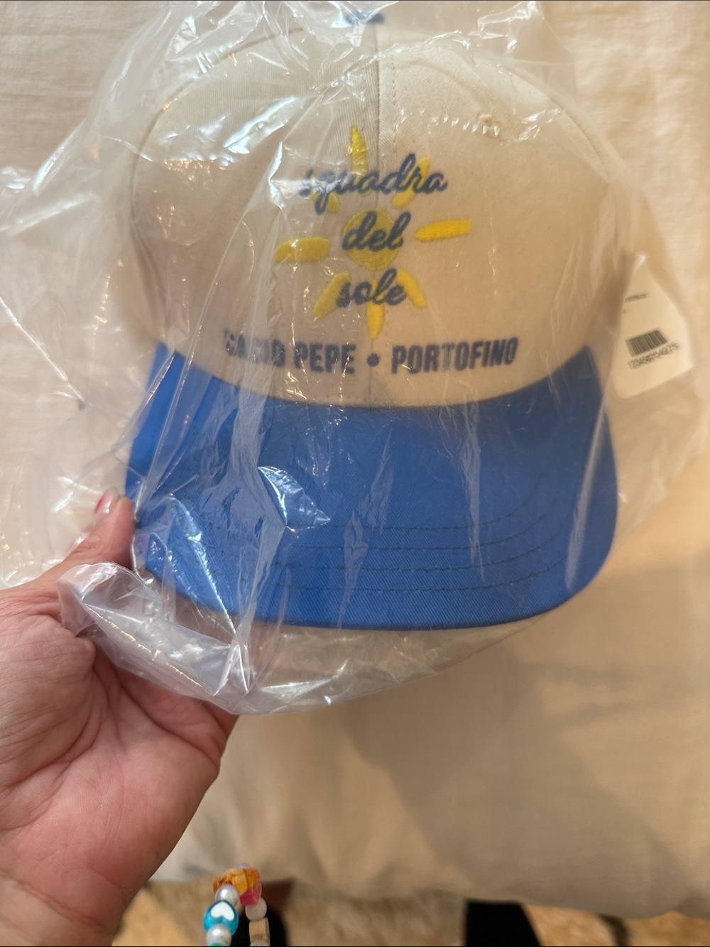 Portofino Beige and Blue Baseball Cap
